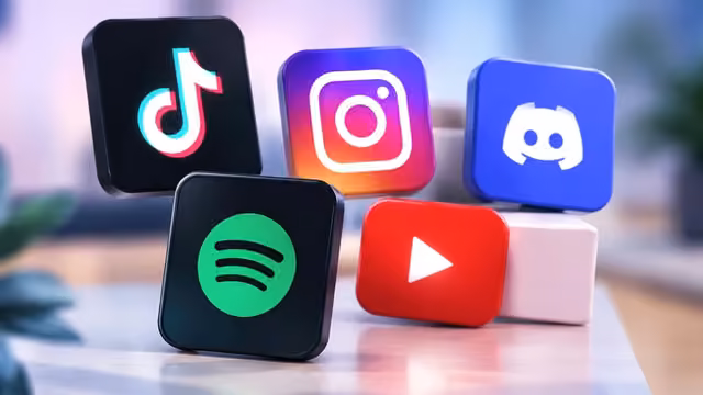 تصور بصري لخدمات التطبيقات الاجتماعية والترفيهية